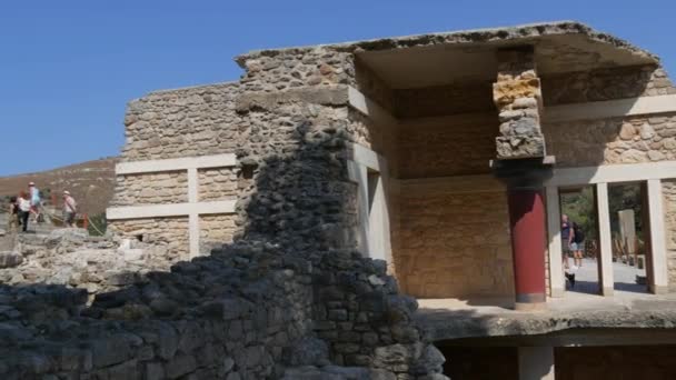 Heraclião Grécia Julho 2022 Mundialmente Famoso Palácio Knossos Rei Minos — Vídeo de Stock
