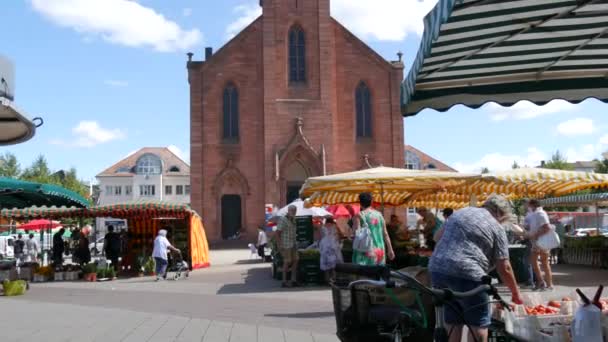 Kehl Alemanha Julho 2022 Praça Mercado Verão Que Mercado Está — Vídeo de Stock