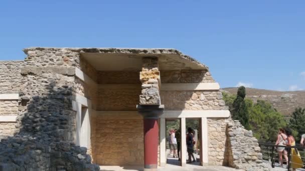 希腊赫拉克伦 2022年7月15日 世界著名的米诺斯王宫 Knossos Palace King Minos 特修斯在那里杀死了米诺陶尔人 明南青铜器时代著名建筑遗迹的遗迹 — 图库视频影像