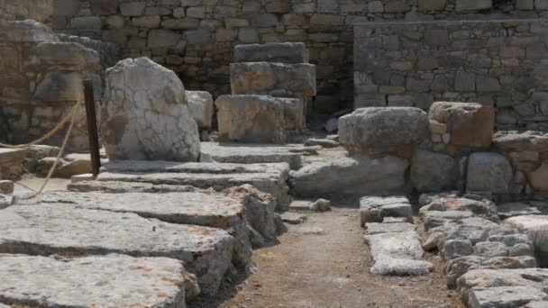 Den Världsberömda Knossos Palace King Minos Där Enligt Legenden Theseus — Stockvideo