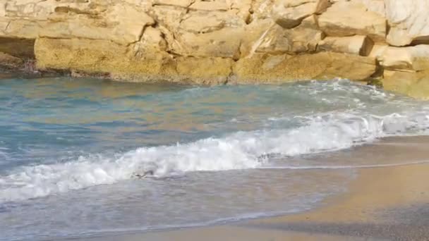 Шторм Морі Гарні Сильні Великі Хвилі Піною Під Час Літньої — стокове відео