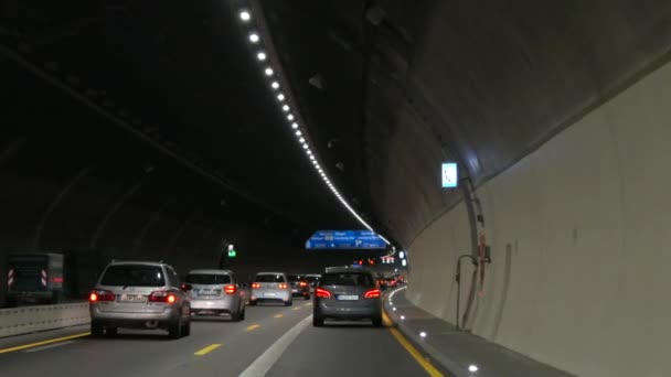 Stuttgart Germany October 2022 Cars Drive Tunnel View Autobahn Traffic — Video Stock