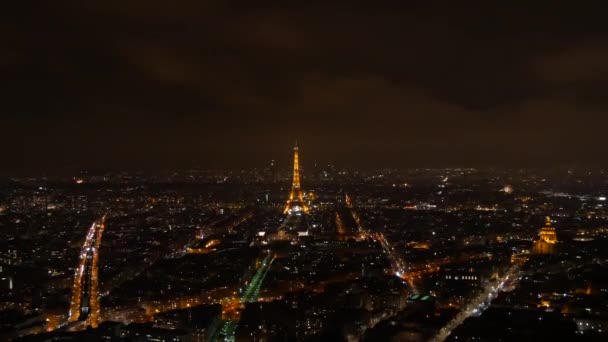 January 2023 Paris France View Night City Eiffel Tower Night — Stockvideo