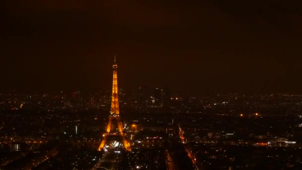 January 2023 Paris France View Night City Eiffel Tower Night — Stockvideo