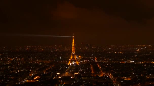 January 2023 Paris France View Night City Eiffel Tower Night — стокове відео