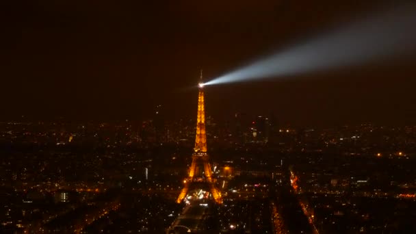 January 2023 Paris France View Night City Eiffel Tower Night — стокове відео