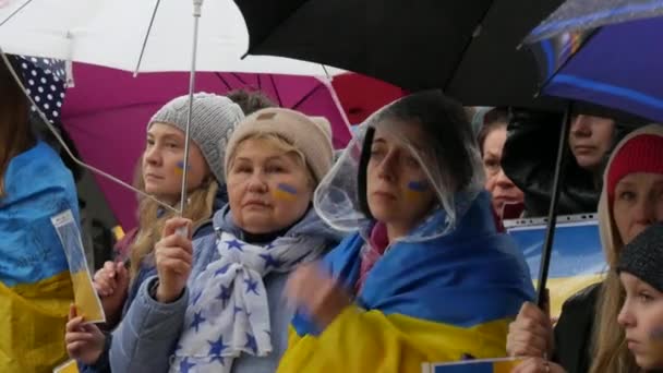 Febbraio 2023 Kehl Germania Manifestazione Pace Sostegno Dell Ucraina Persone — Video Stock