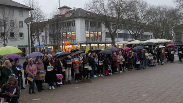 February 2023 Kehl Germany Peace Rally Demonstration Support Ukraine People — Vídeo de Stock