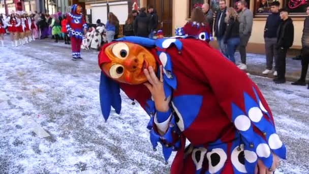 February 2023 Kehl Germany People Scary Funny Costumes Festive Rosenmontag — Αρχείο Βίντεο