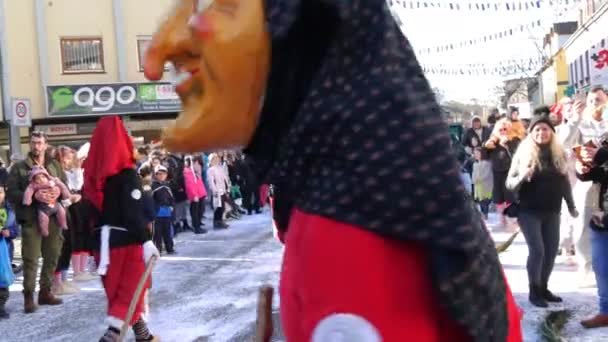 Лютого 2023 Кел Німеччина Люди Страшних Смішних Костюмах Фестивальній Карнавальній — стокове відео