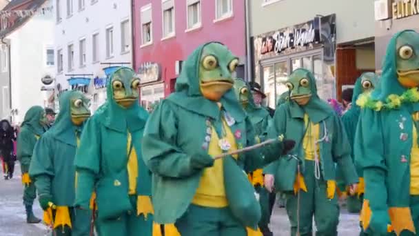 Лютого 2023 Кел Німеччина Люди Страшних Смішних Костюмах Фестивальній Карнавальній — стокове відео