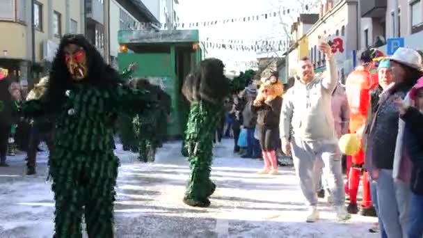 February 2023 Kehl Germany People Scary Funny Costumes Festive Rosenmontag — Wideo stockowe