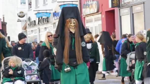 February 2023 Kehl Germany People Scary Funny Costumes Festive Rosenmontag – Stock-video