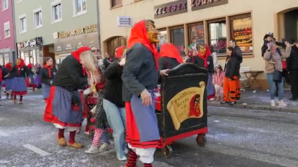 Febbraio 2023 Kehl Germania Processione Festiva Del Carnevale Rosenmontag Occasione — Video Stock