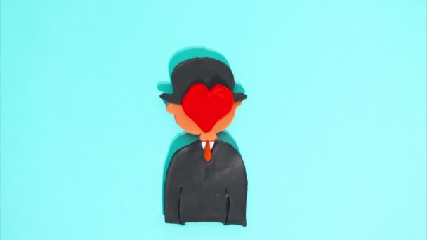 February 2023 Kehl Germany Stop Motion Animation Plasticine Valentines Day — Stock video