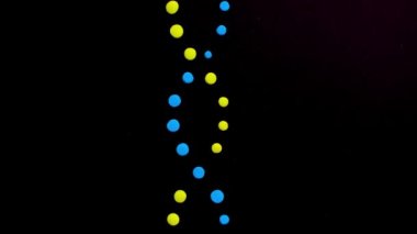 Plasticine stop motion animasyon soyut gen sarı ve mavi ile siyah arkaplan üzerinde hareket.