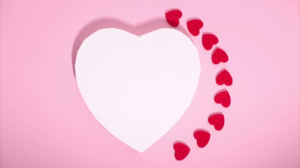 Stop Motion Animation Hearts Copy Space Concept Love Valentines Day — Wideo stockowe