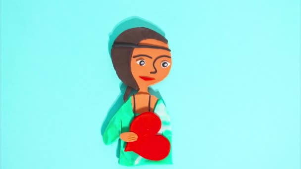 February 2023 Kehl Germany Stop Motion Animation Plasticine Valentines Day — Wideo stockowe