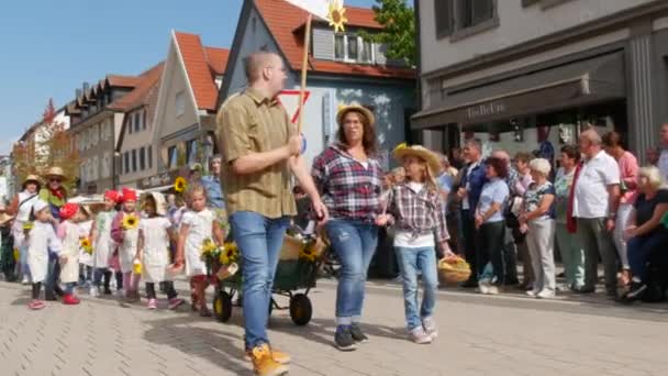 Buhl Německo Září 2022 Festival Sklizně Švestek Slavnostní Průvod Slavnostně — Stock video