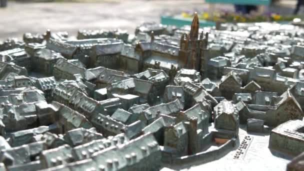 Konstanz Německo Dubna 2023 Pohled Bronzovou Miniaturu Starého Města — Stock video