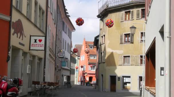 Konstanz Alemania Abril 2023 Vista Calle Ciudad Transeúntes Turistas Caminando — Vídeo de stock