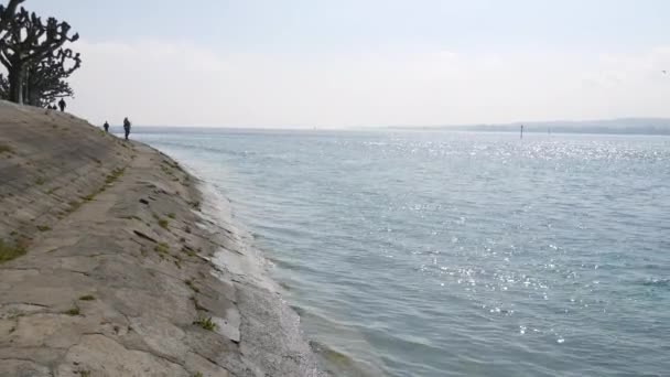 Beautiful Picturesque Lake Constance City Konstanz Germany Beautiful View Embankment — Stock Video