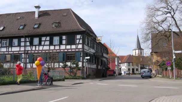 Kehl Německo Března 2023 Staré Krásné Zpola Roubené Domy — Stock video