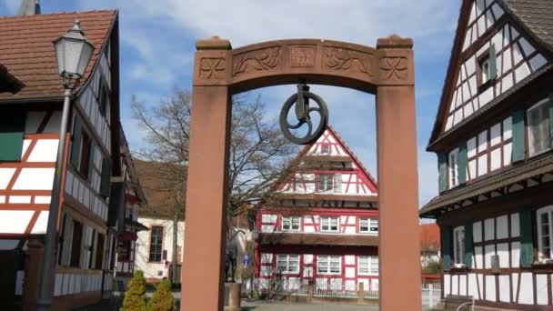 Kehl Duitsland Maart 2023 Oude Mooie Vakwerkhuizen — Stockvideo