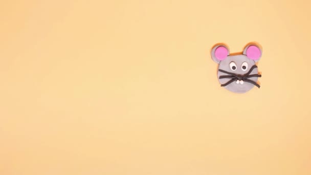 Animasi Gerak Henti Plastik Ungkapan Komik Lucu Memiliki Hari Tikus — Stok Video