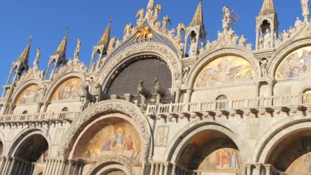 意大利威尼斯 2023年9月6日 美丽的圣马克斯大教堂 慢动作 — 图库视频影像