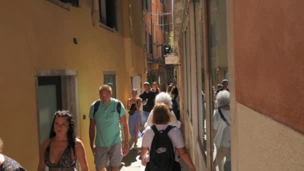 Venecia Italia Septiembre 2023 Las Estrechas Calles Antiguas Venecia Con — Vídeos de Stock