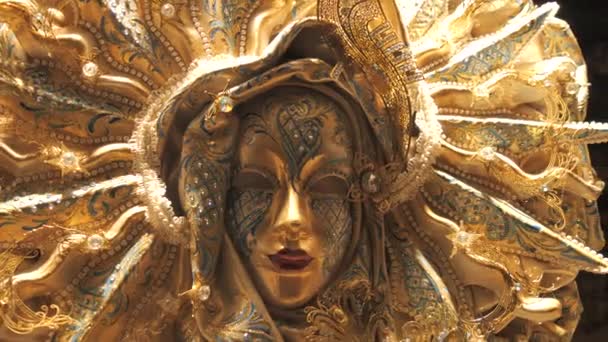 Venedig Italien September 2023 Många Otroligt Vackra Handgjorda Venetianska Karnevalsmasker — Stockvideo
