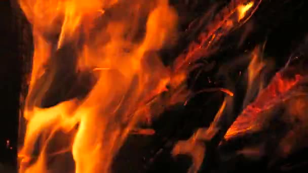 Vídeo Cámara Lenta Fuego Llamas Una Fosa Fuego Quema Gas — Vídeo de stock