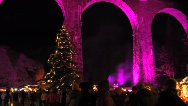 Kasım 2023 Breitnau Almanya Dünyanın Ilginç Noel Pazarlarından Biri Gerçek — Stok video