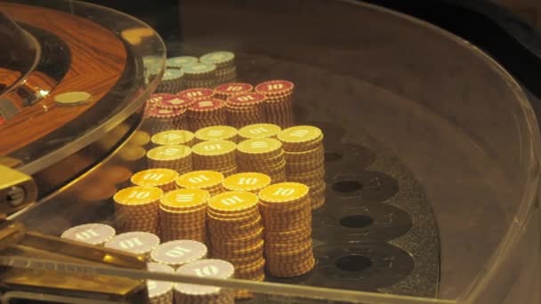 Baden Baden Alemania Diciembre 2023 Ruleta Casino Fichas Mesa Para — Vídeos de Stock
