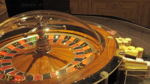 Baden Baden Germany December 2023 Casino Roulette Chips Table Playing — Stock Video
