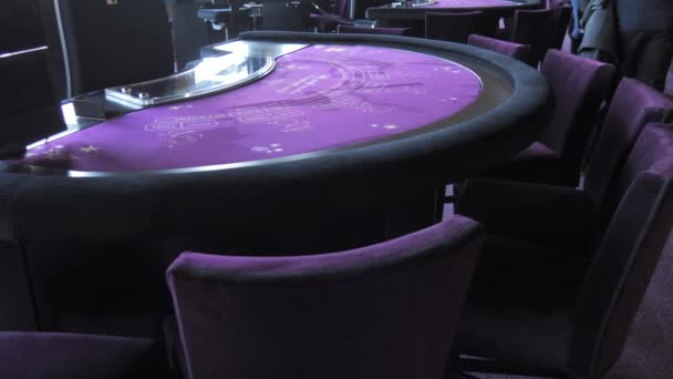 Baden Baden Almanya Aralık 2023 Kumar Masasında Poker Blackjack Diğer — Stok video