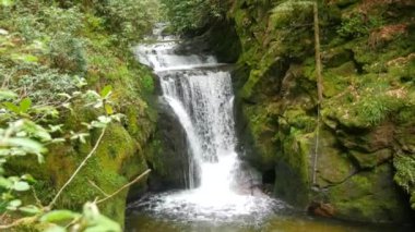 Beautiful mountain waterfall Geroldsauer in the Black Forest, Germany, Baden Wurttemberg. Pure clear spring water.