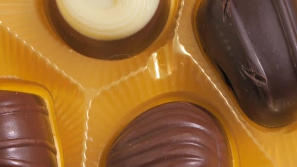 Chocolat Boîte Bonbons Macro Vue Concept Diabète — Video