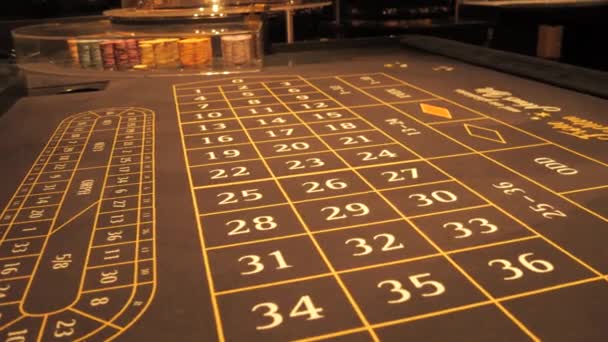 Empty Gaming Table Casino Place Chips Gambling — Stock Video
