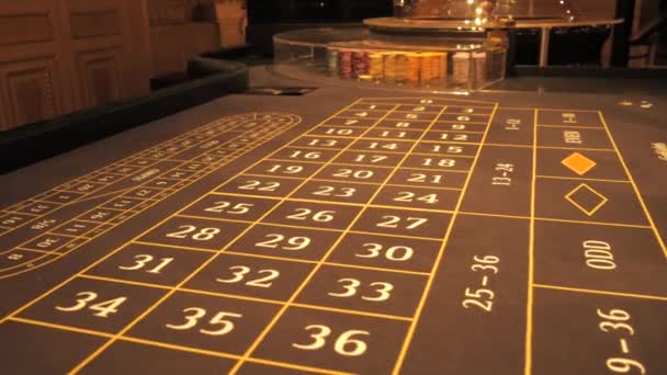 Tomt Spelbord Casino Med Plats För Marker Spel — Stockvideo