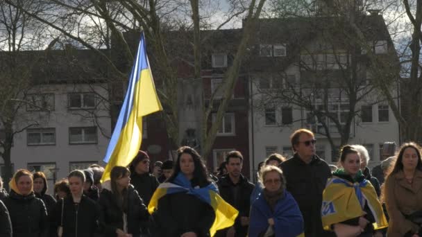 Février 2024 Kehl Allemagne Rassemblement Des Ukrainiens Contre Guerre Avec — Video