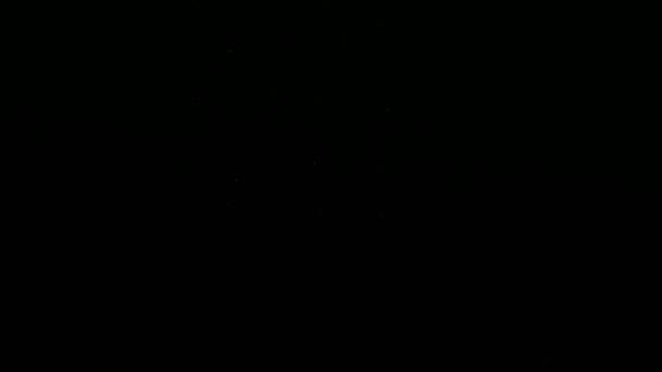 Медленный Фейерверк Черном Ночном Небе Праздничный Салют — стоковое видео