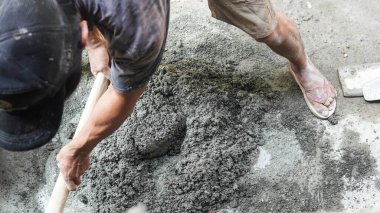 Asya alt çimento güç kum ile karıştırma için çapa kullanarak