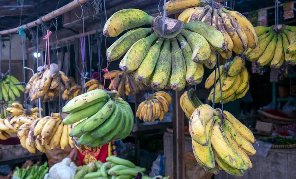 Plátanos Frescos Mercado Tradicional Yogyakarta Indonesia — Foto de Stock