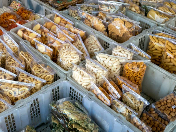 Jajan Pasar Traditionelle Indonesische Snacks Auf Dem Street Food Markt — Stockfoto