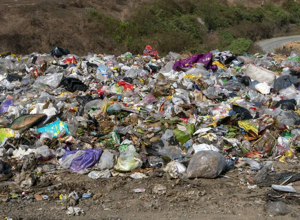 Müll Auf Der Straße Yogyakarta Indonesien Aufgrund Der Vorübergehenden Schließung Stockbild