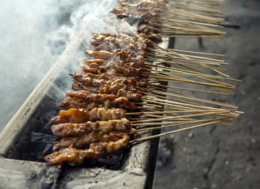 Sate Ayam or Chicken Satay, a delicious traditional satay from Indonesia.