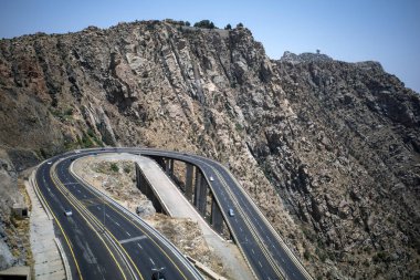 Aerial view of Al Hada Road in Taif City, near Mecca, Saudi Arabia. clipart