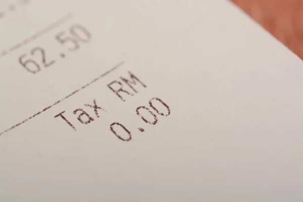 Una Vista Cerca Palabra Tax Recibo Venta —  Fotos de Stock